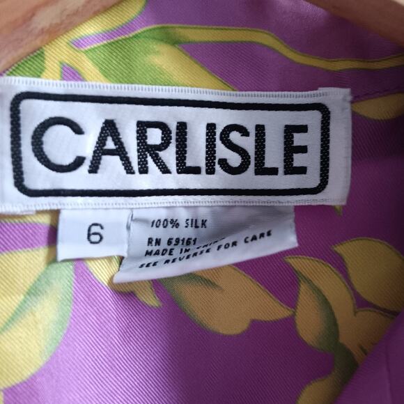Carlisle Vintage Purple Floral Silk Blouse 6 - Picture 11 of 11